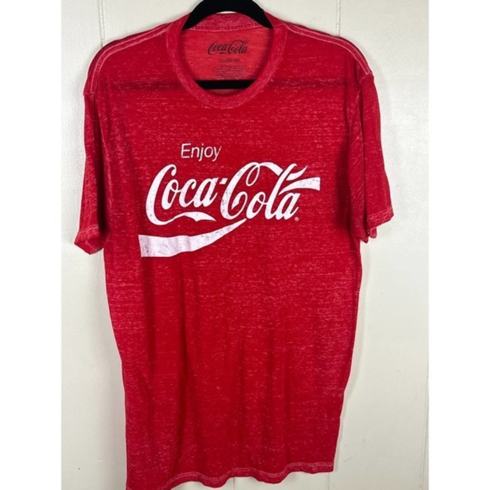 Coca Cola T-Shirt Men’s Large Logo Red‎